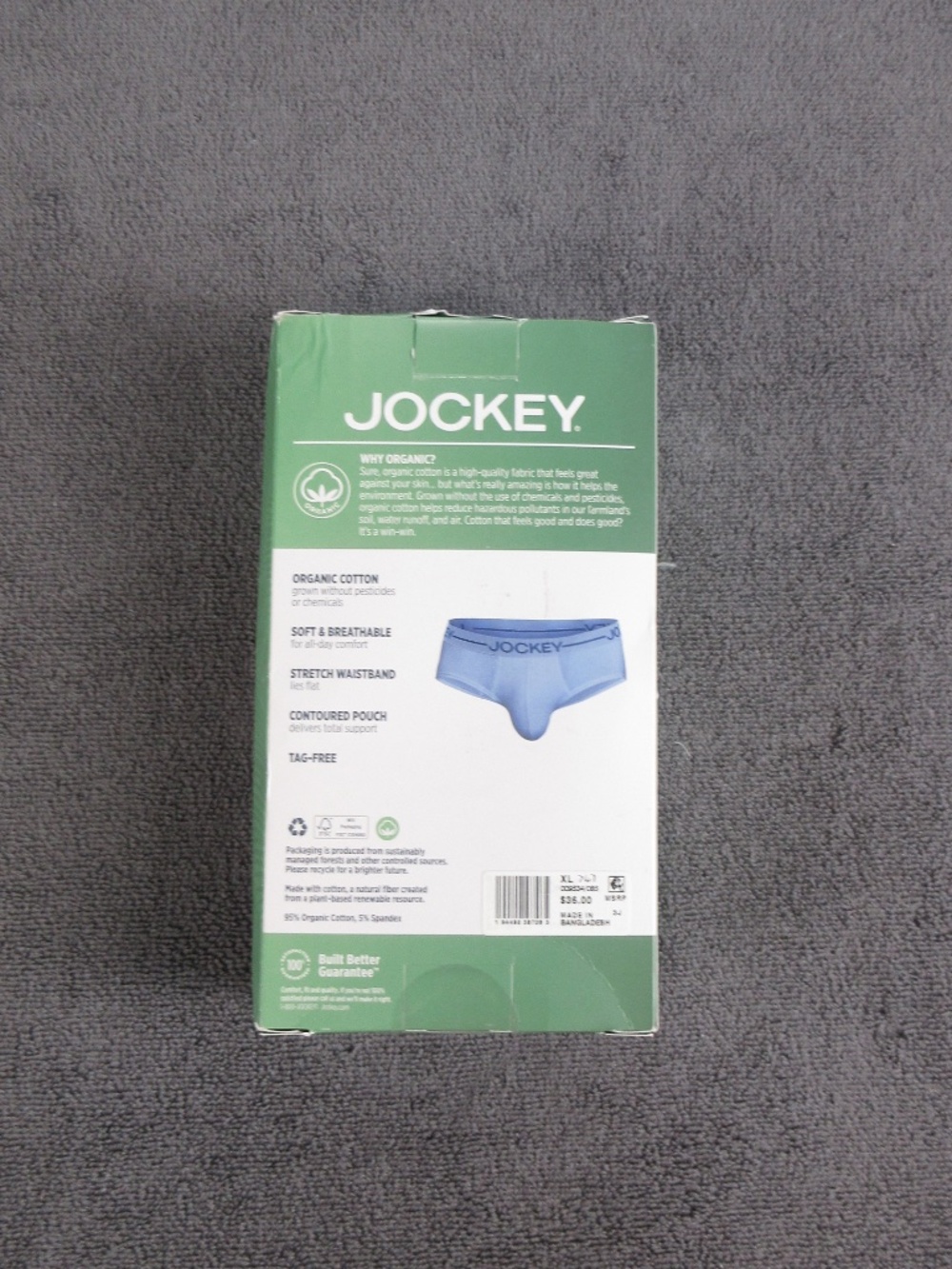 Men's Jockey Organic Cotton Low Rise Briefs - 2 pack - Picture 2 of 4